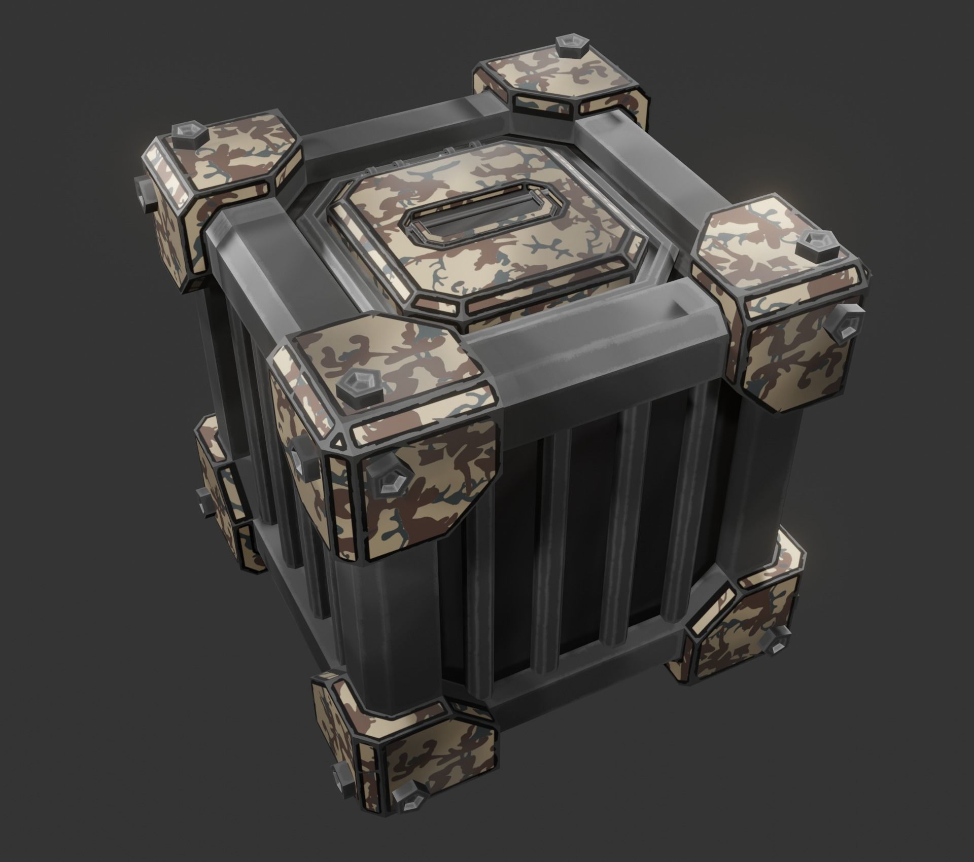 Sci-fi crate Low-poly 3D model_6