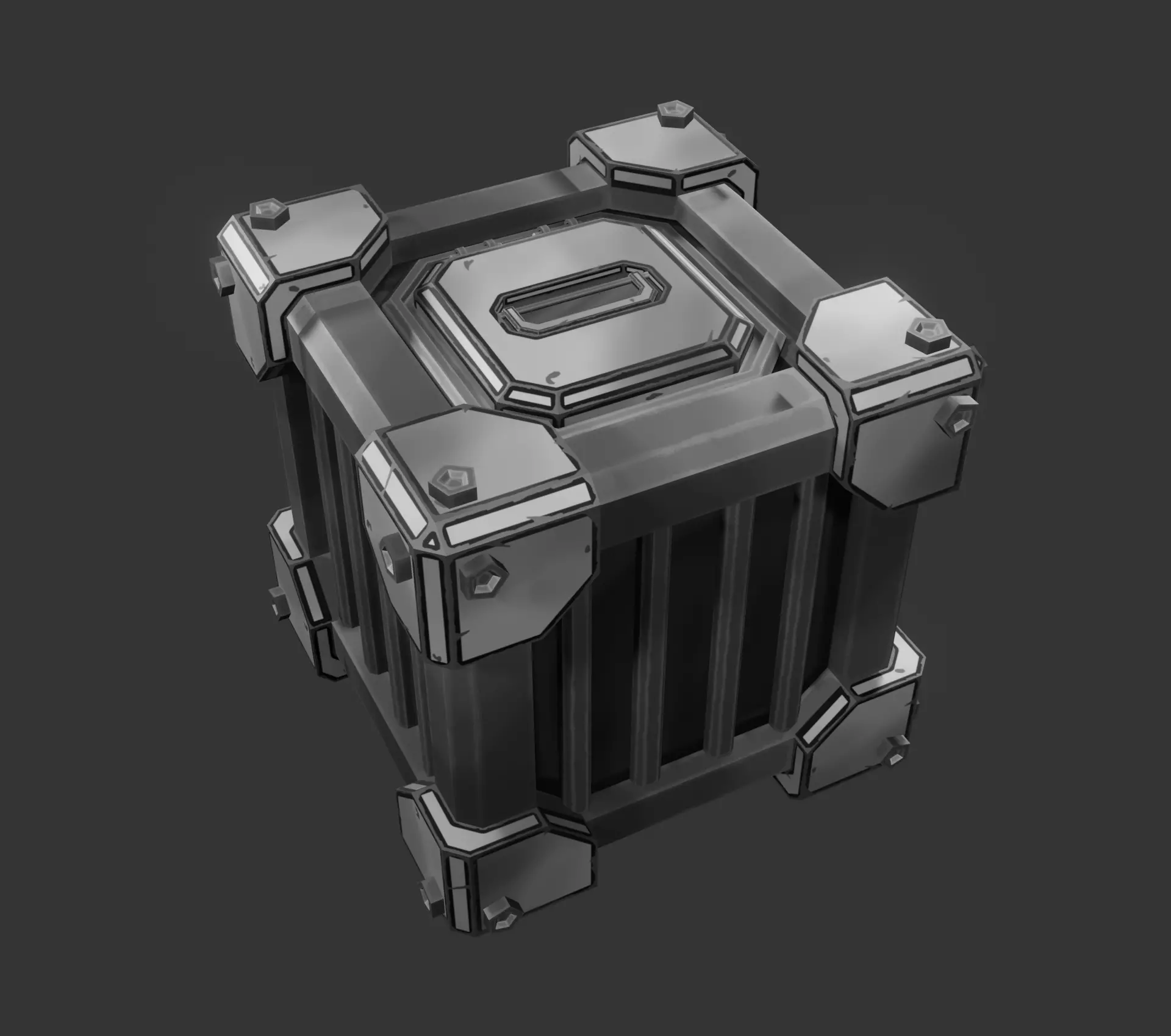 Sci-fi crate Low-poly 3D model_0