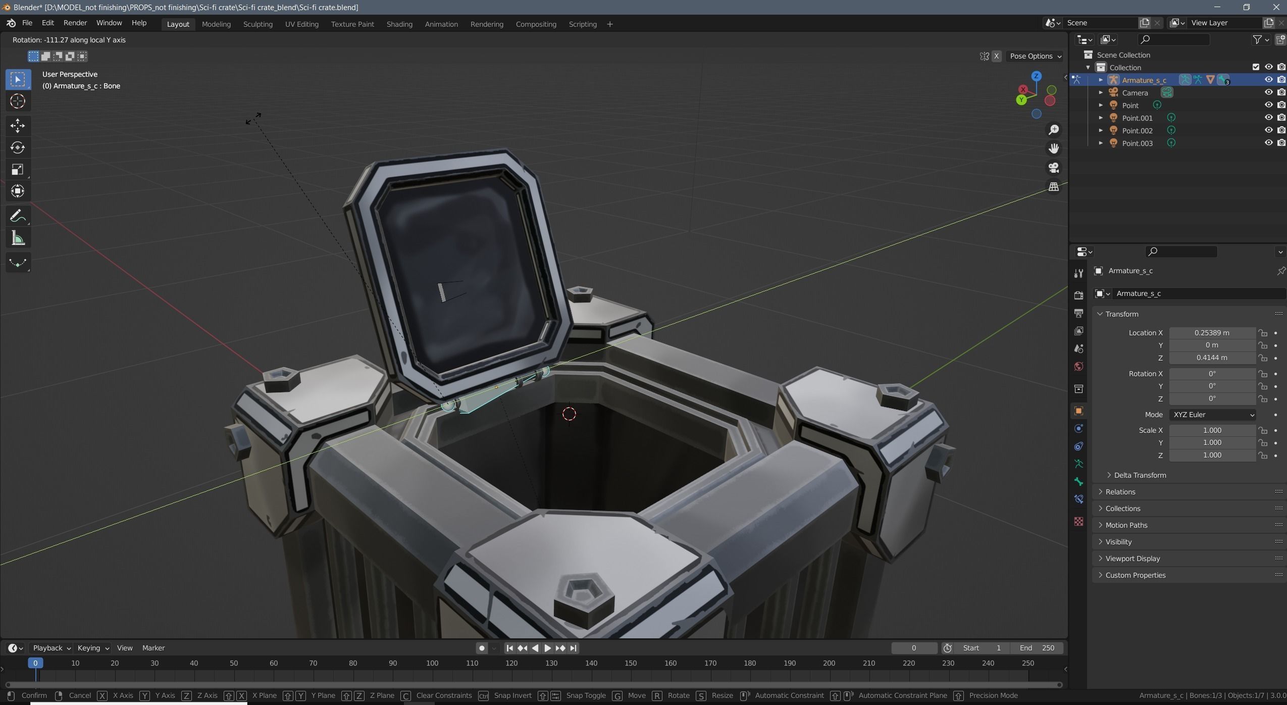 Sci-fi crate Low-poly 3D model_13