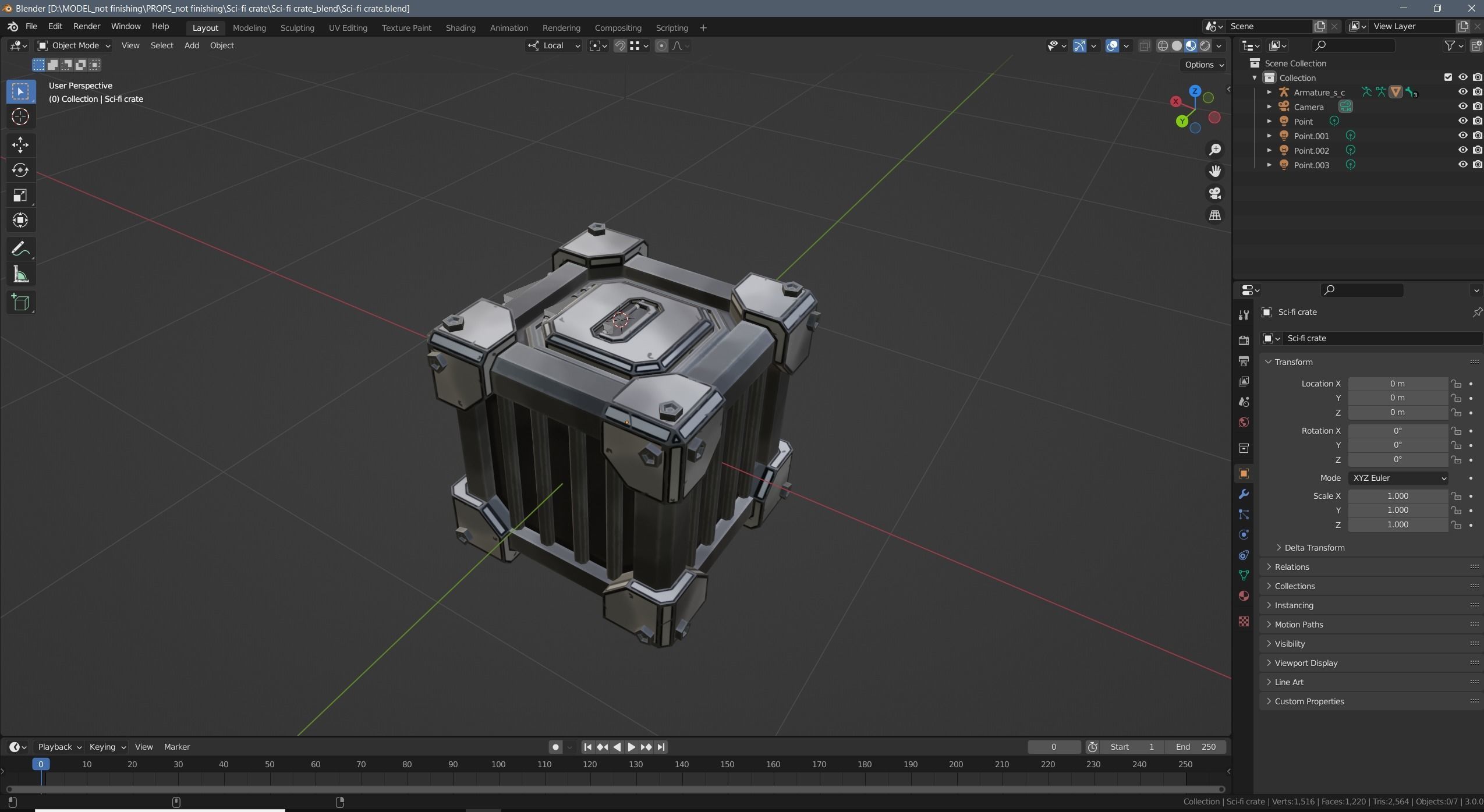Sci-fi crate Low-poly 3D model_11