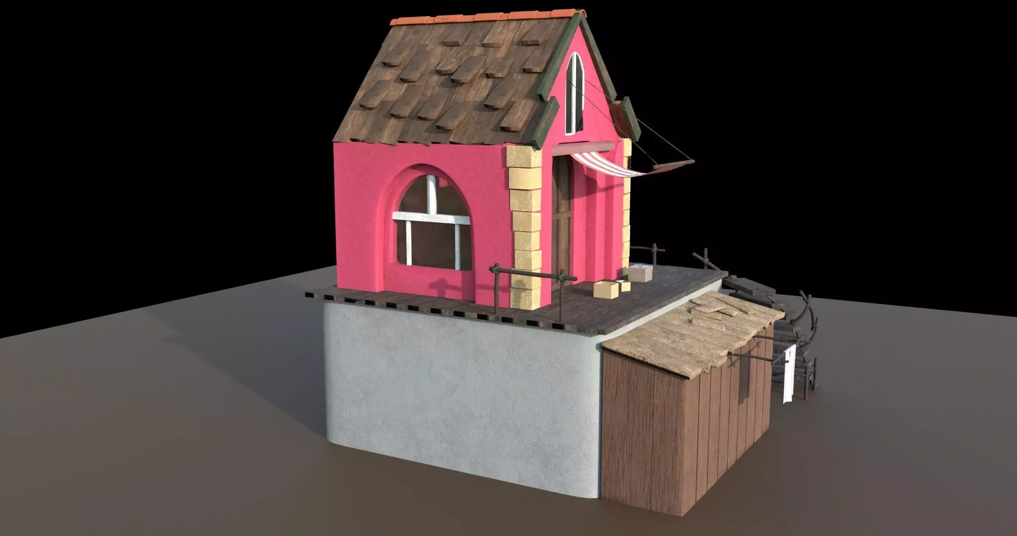 home for game Low-poly 3D model_0