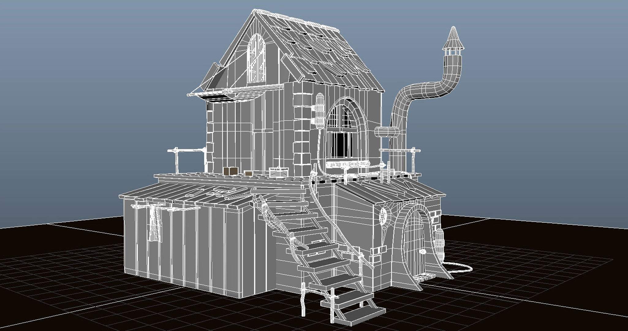 home for game Low-poly 3D model_6