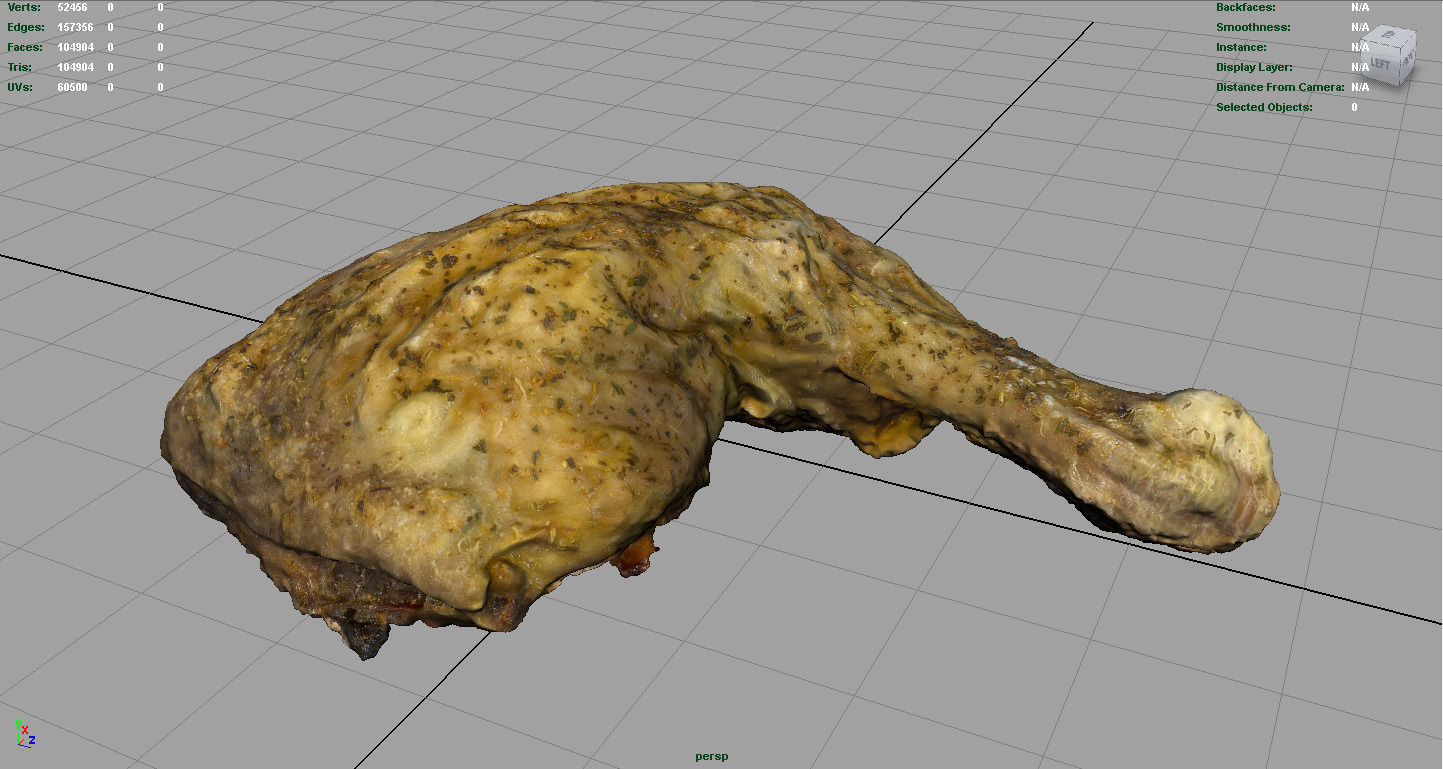 Chicken Thigh Low-poly 3D model_2