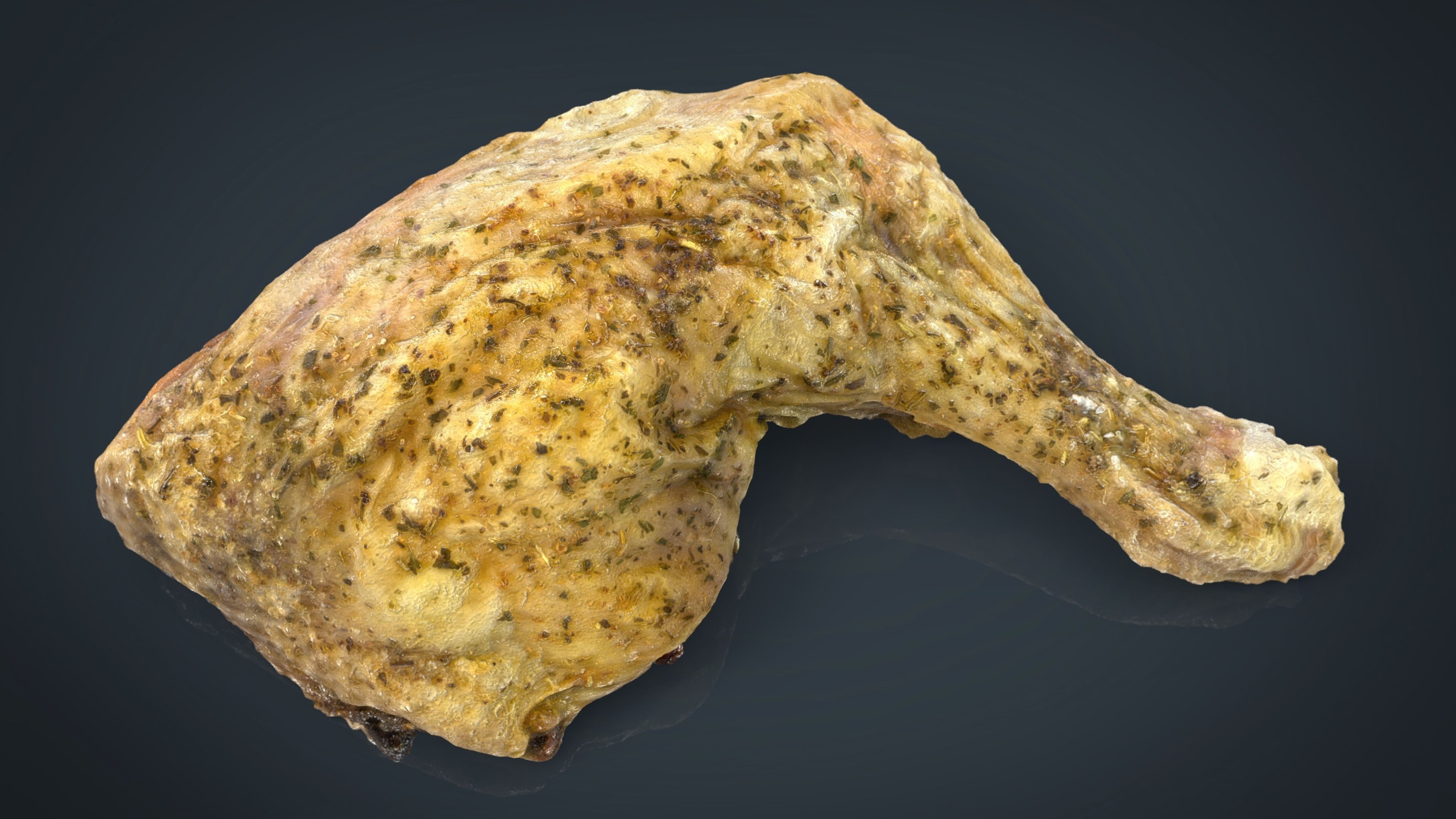 Chicken Thigh Low-poly 3D model_8