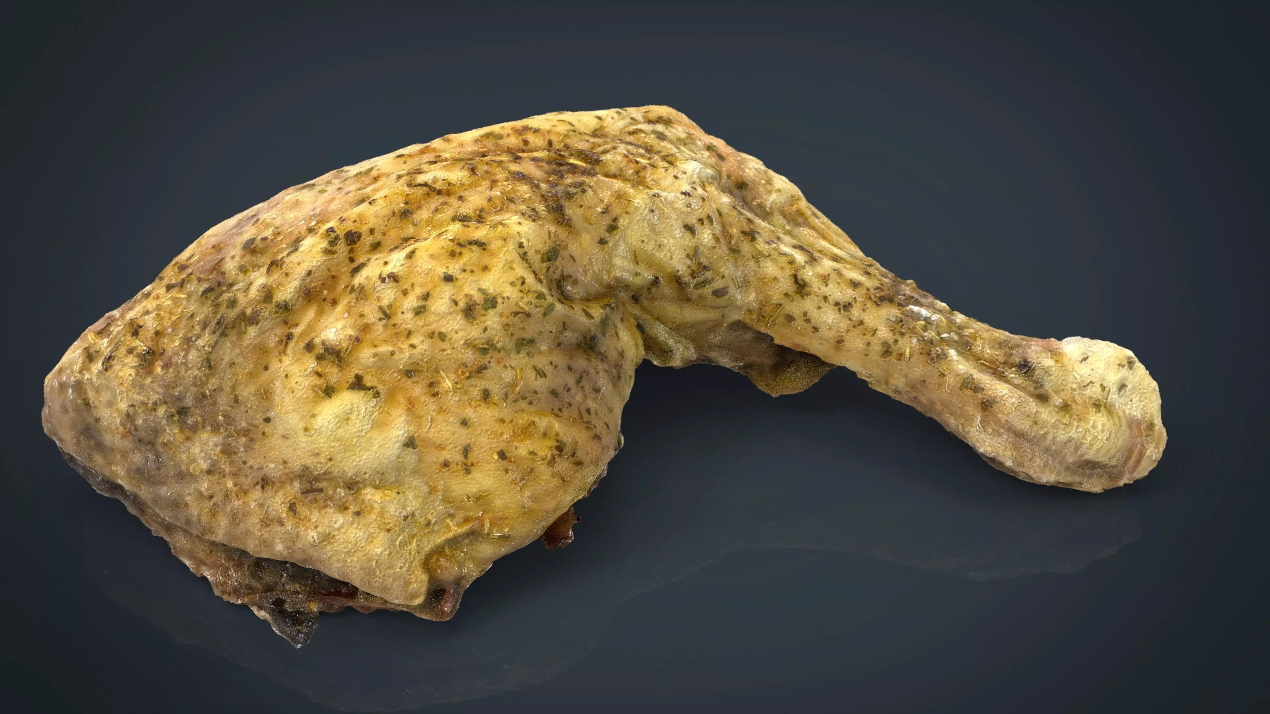 Chicken Thigh Low-poly 3D model_0