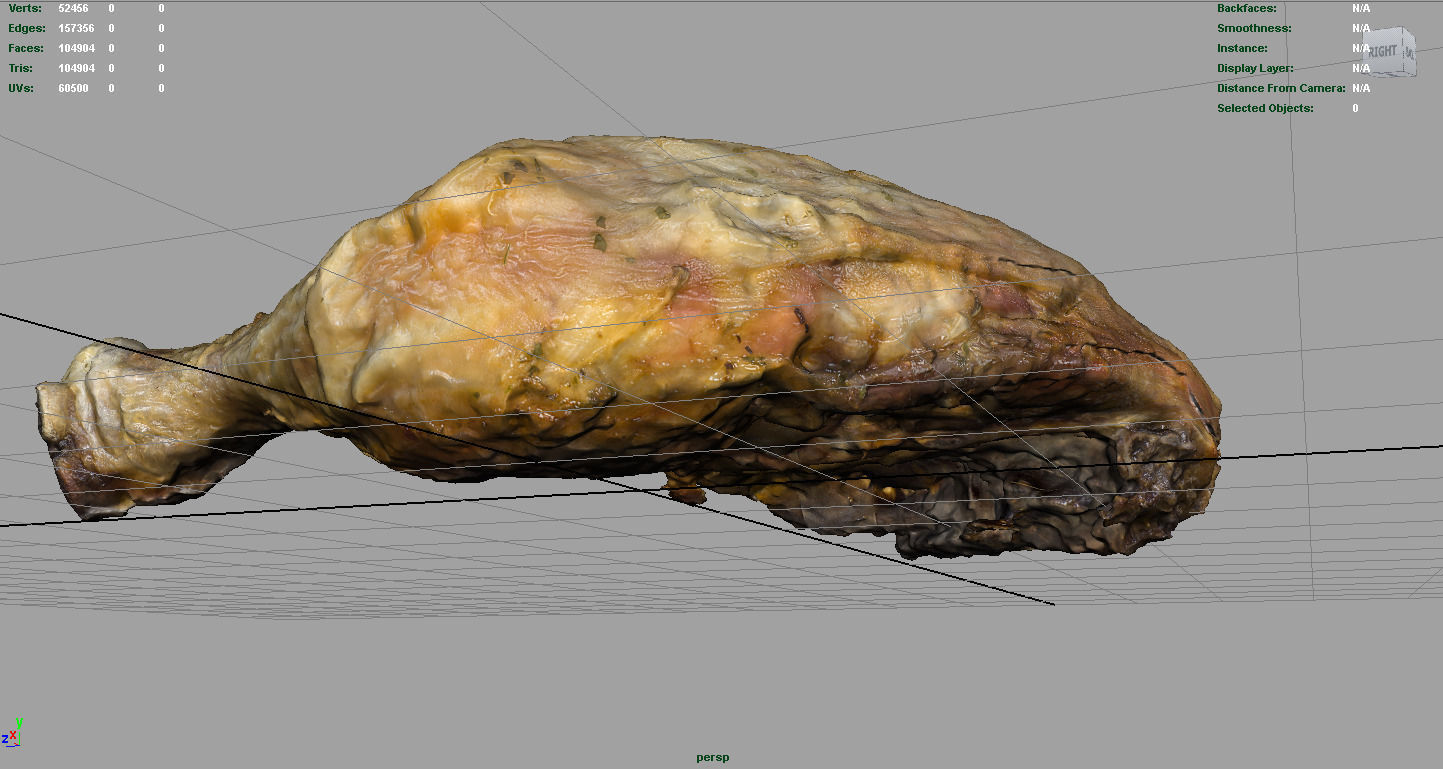 Chicken Thigh Low-poly 3D model_4