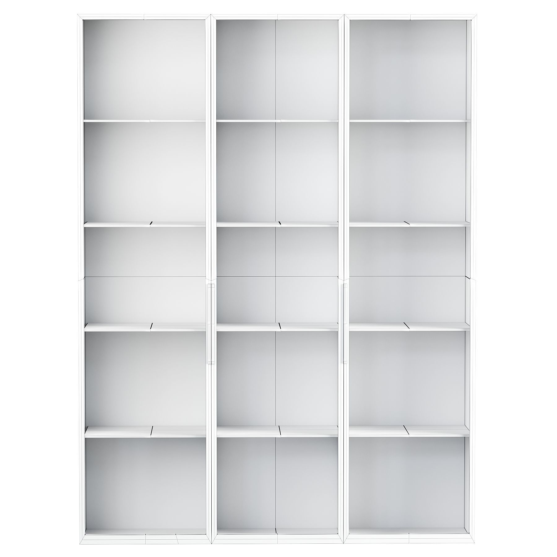cupboard bookcase with glass doors 3D model_1
