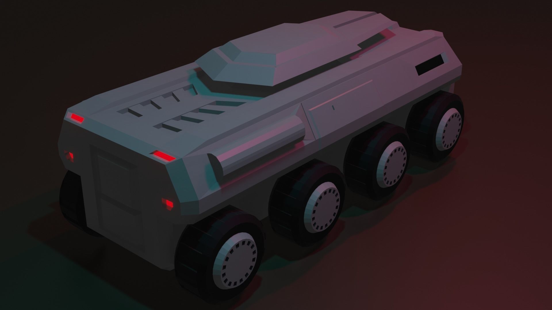 btr game ready futuristic armored vehicle Low-poly 3D model_5