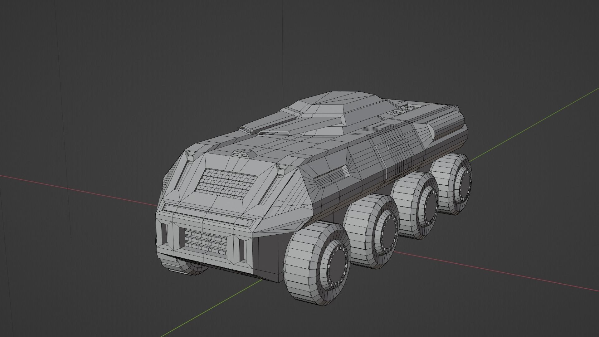 btr game ready futuristic armored vehicle Low-poly 3D model_7