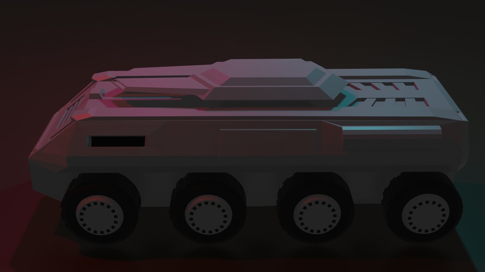 btr game ready futuristic armored vehicle Low-poly 3D model_1