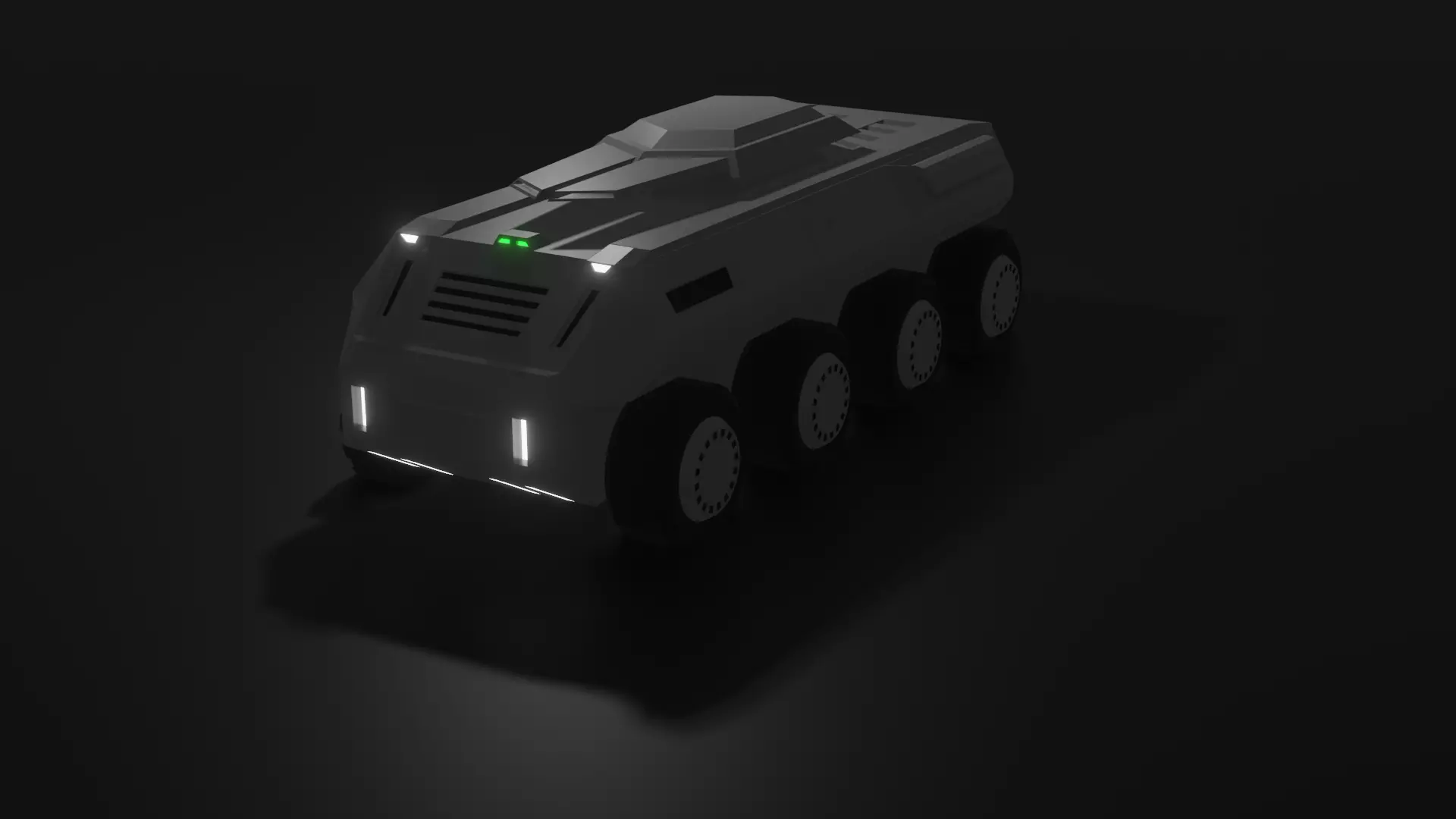 btr game ready futuristic armored vehicle Low-poly 3D model_0