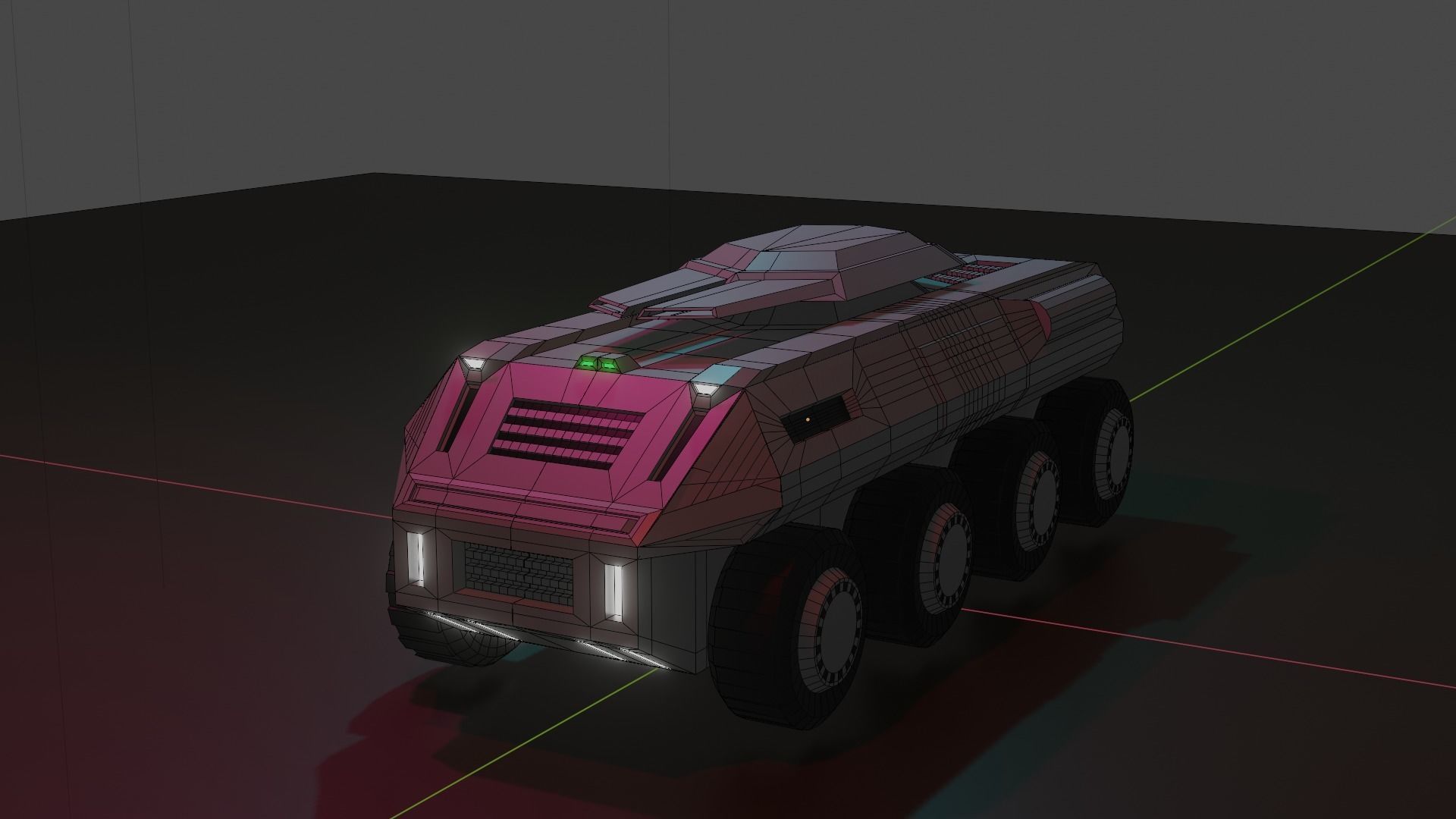 btr game ready futuristic armored vehicle Low-poly 3D model_6