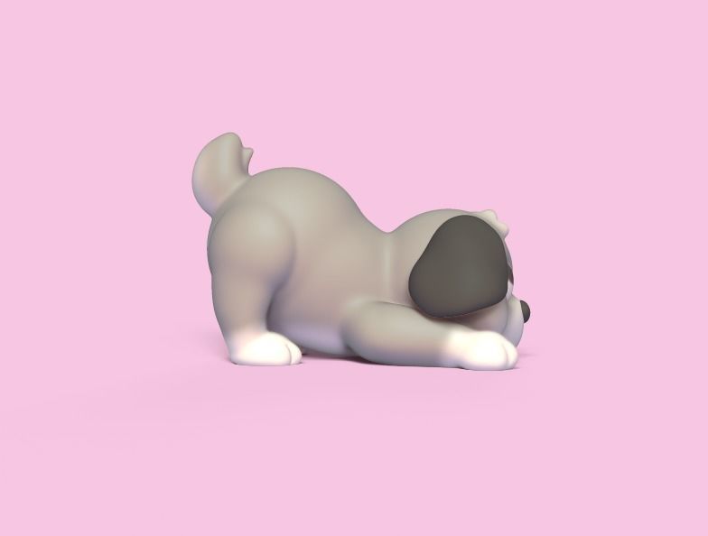 Dog Having Fun 3D print model_2