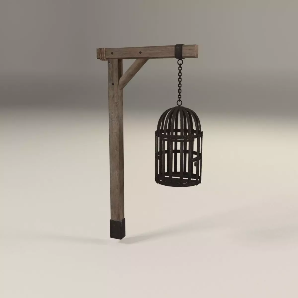Suspended cage Low-poly 3D model_0