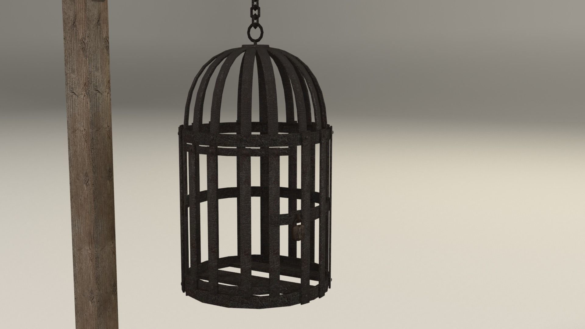 Suspended cage Low-poly 3D model_4