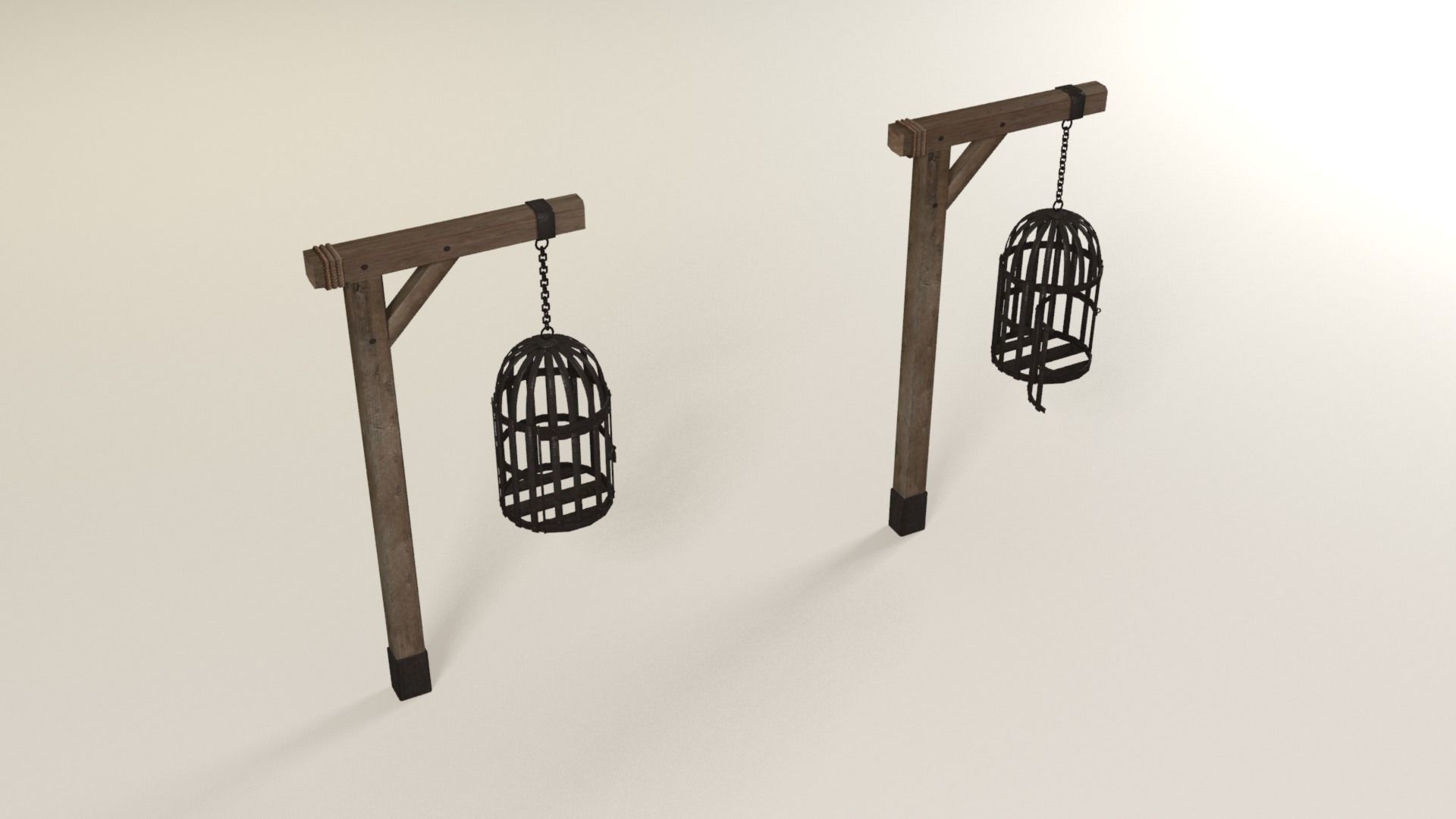 Suspended cage Low-poly 3D model_7