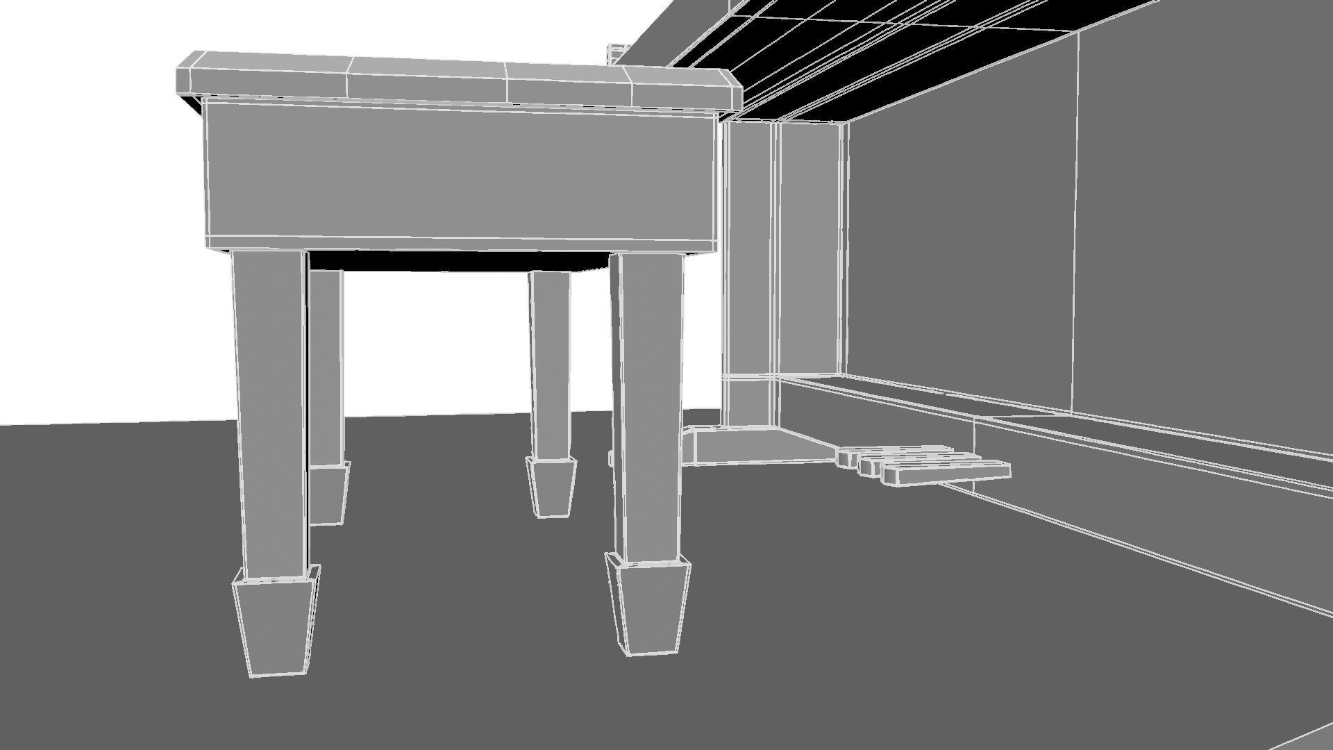 Paino piano with stool 3D model_35