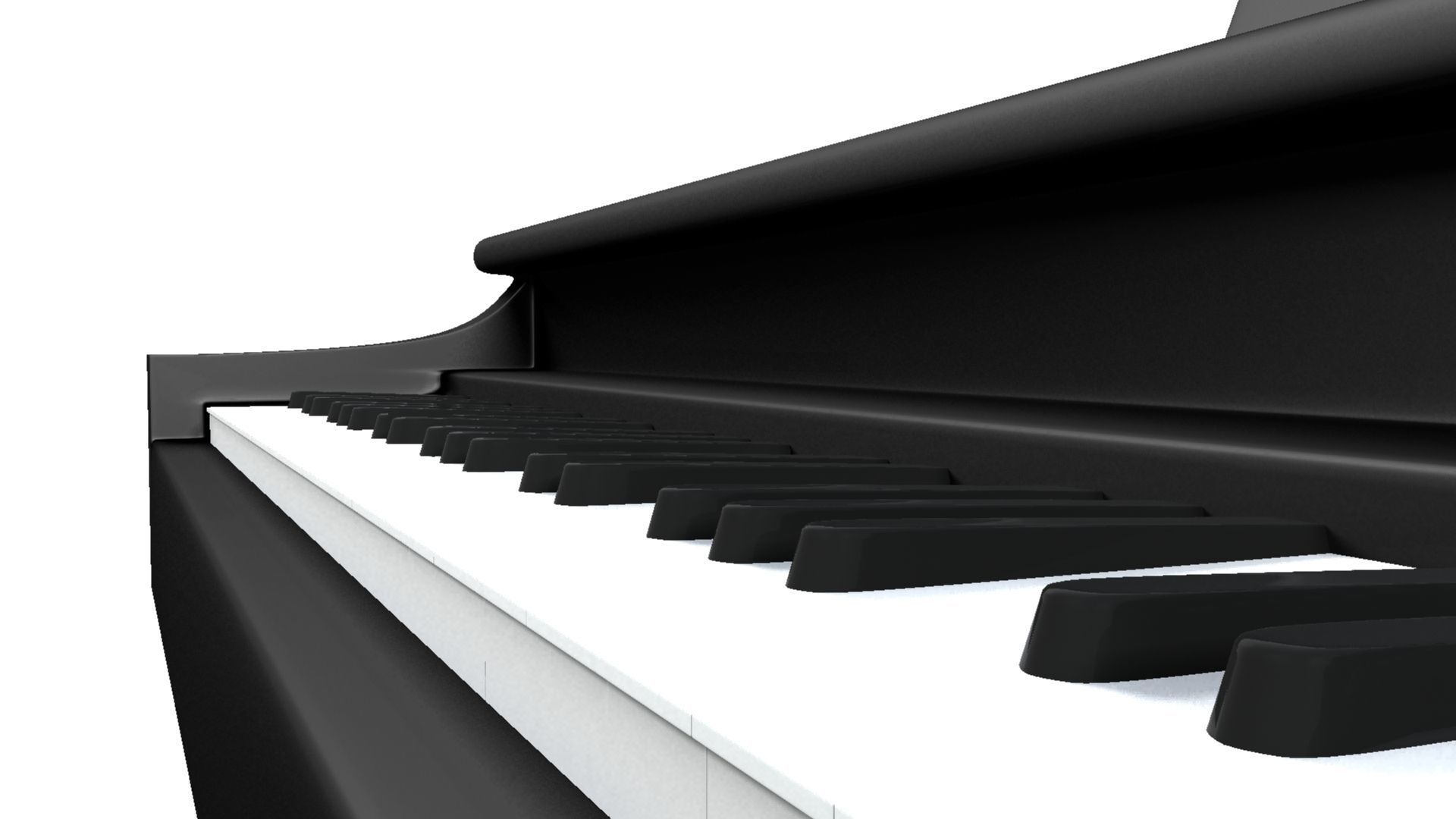 Paino piano with stool 3D model_22