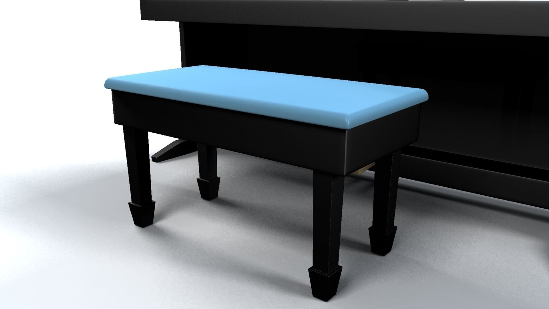 Paino piano with stool 3D model_46