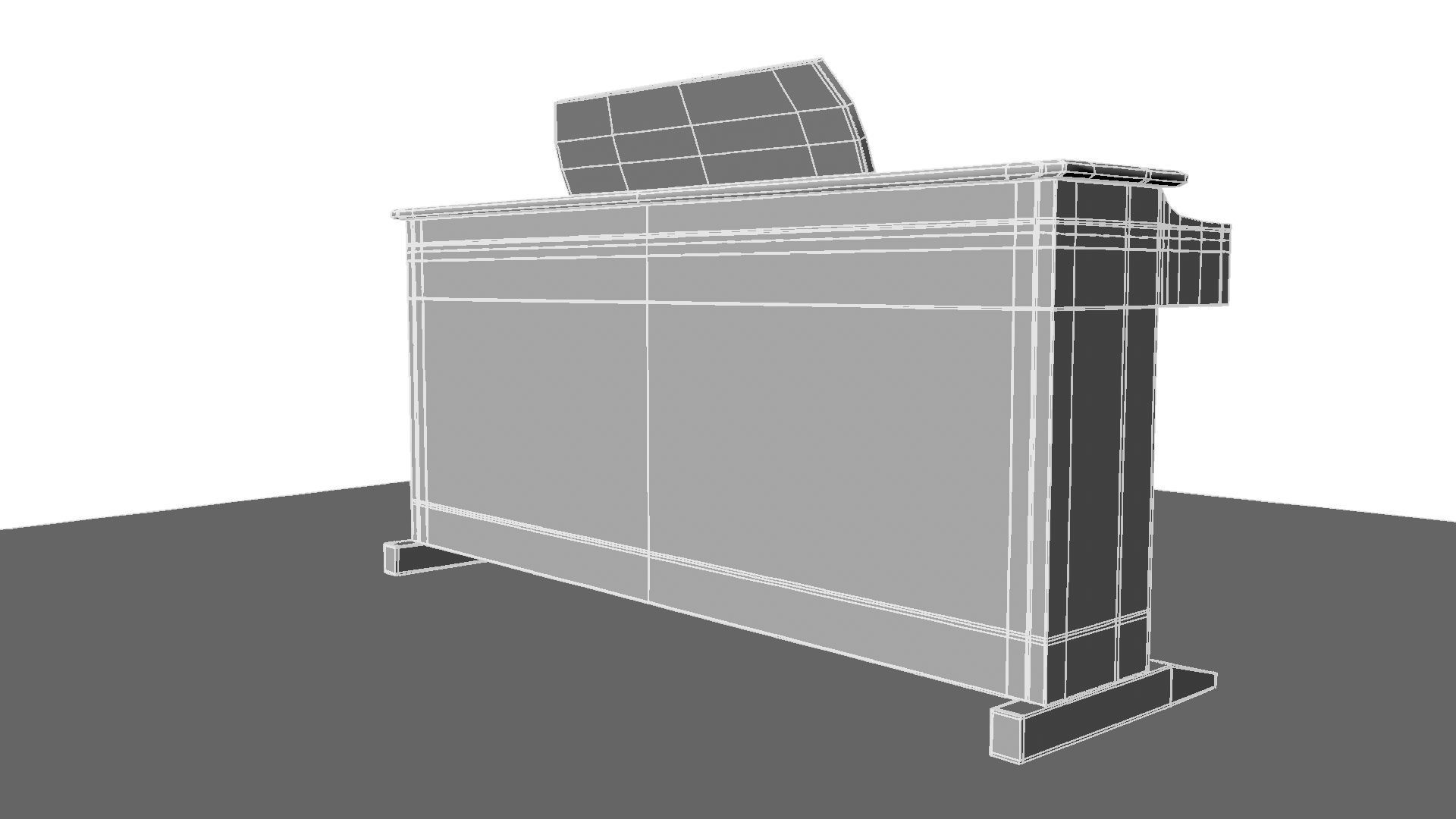 Paino piano with stool 3D model_28