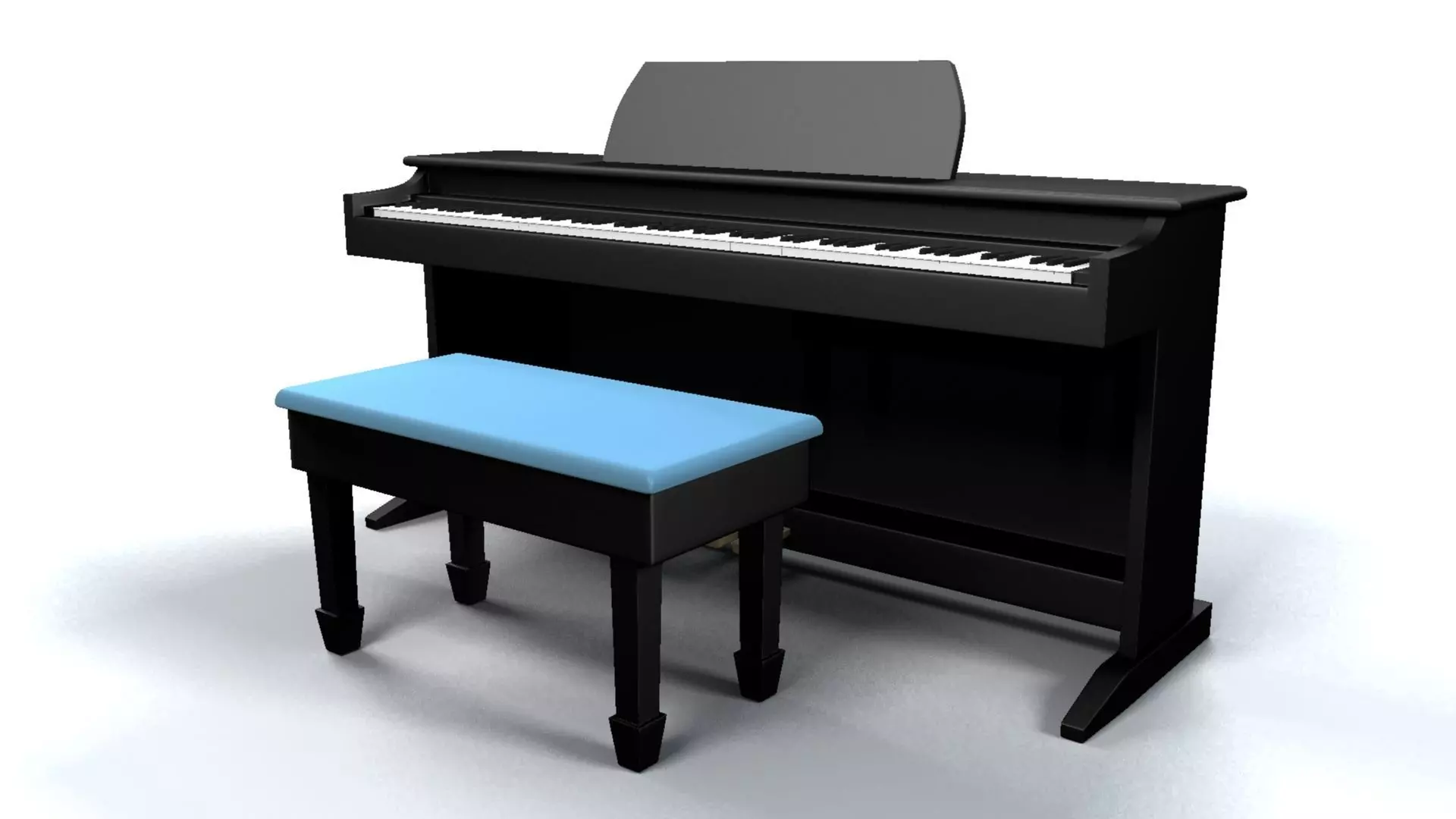 Paino piano with stool 3D model_0