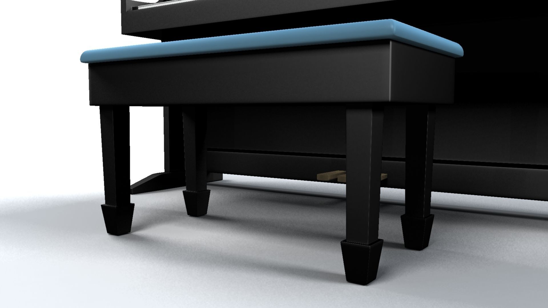 Paino piano with stool 3D model_15