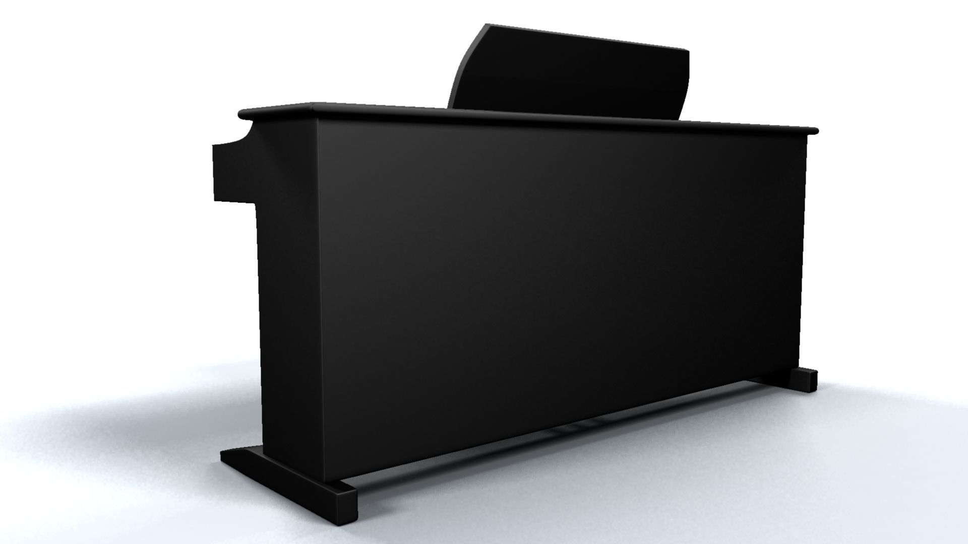 Paino piano with stool 3D model_23