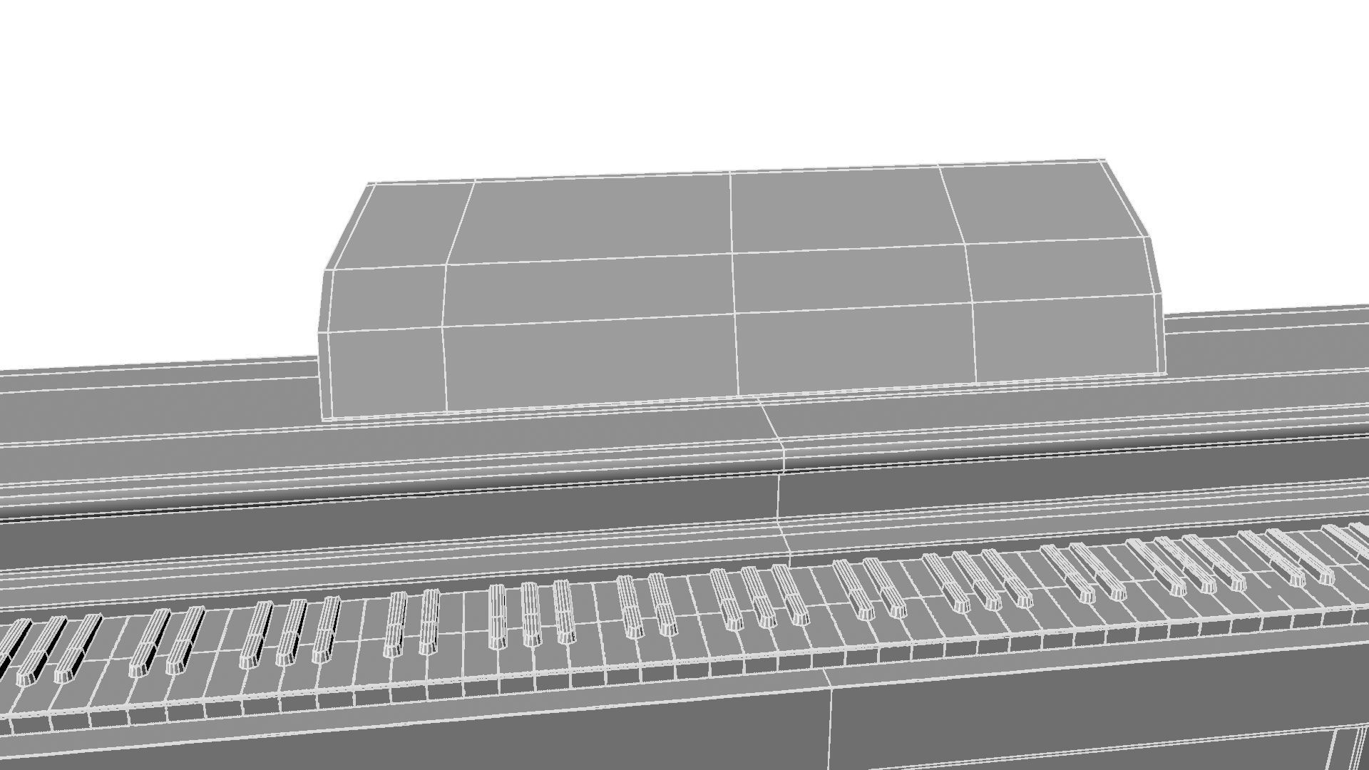 Paino piano with stool 3D model_41