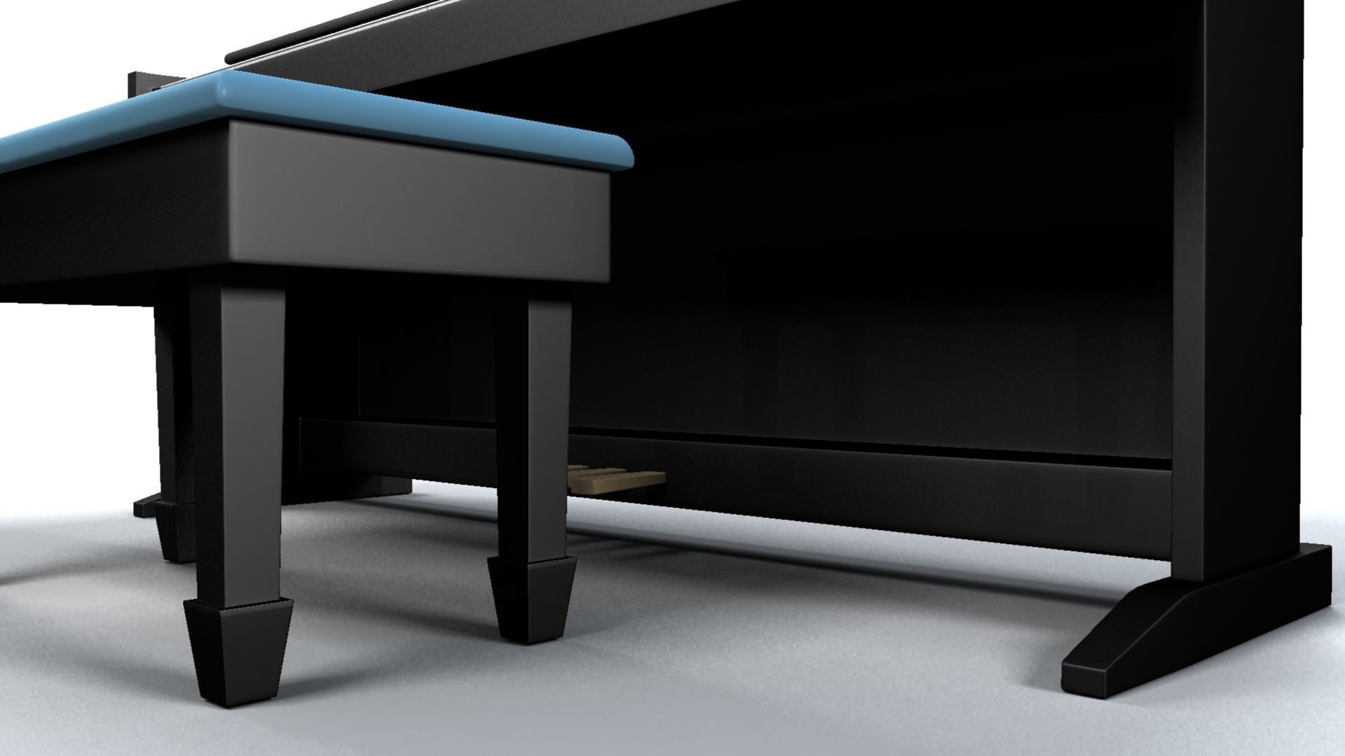 Paino piano with stool 3D model_48