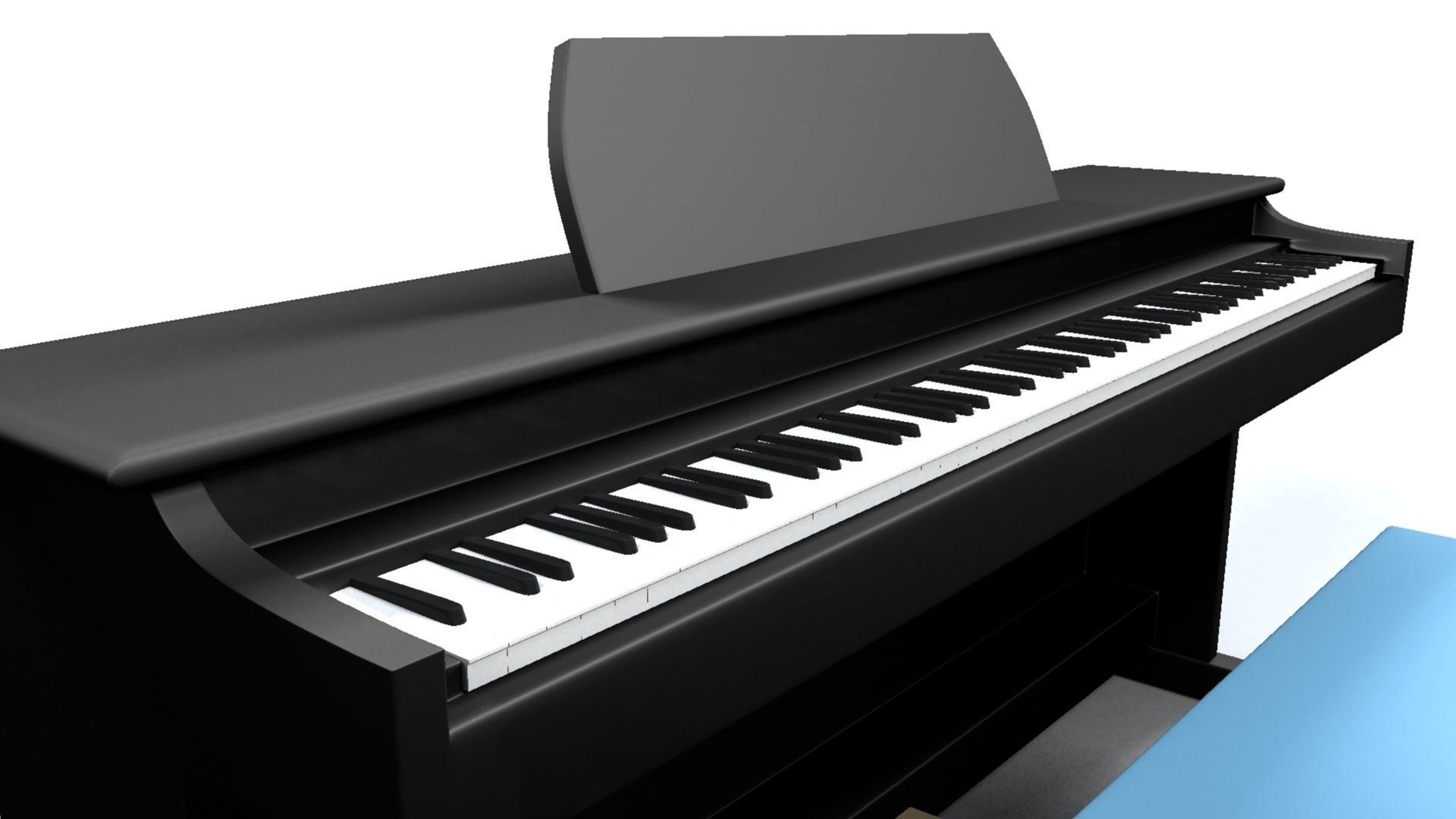 Paino piano with stool 3D model_2