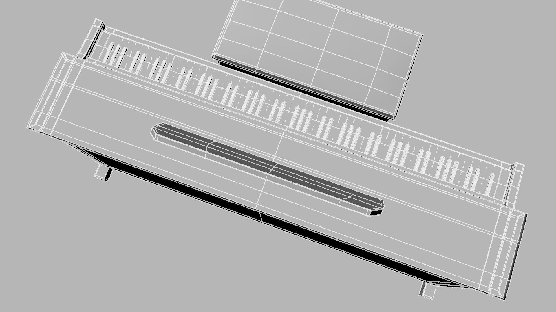Paino piano with stool 3D model_31