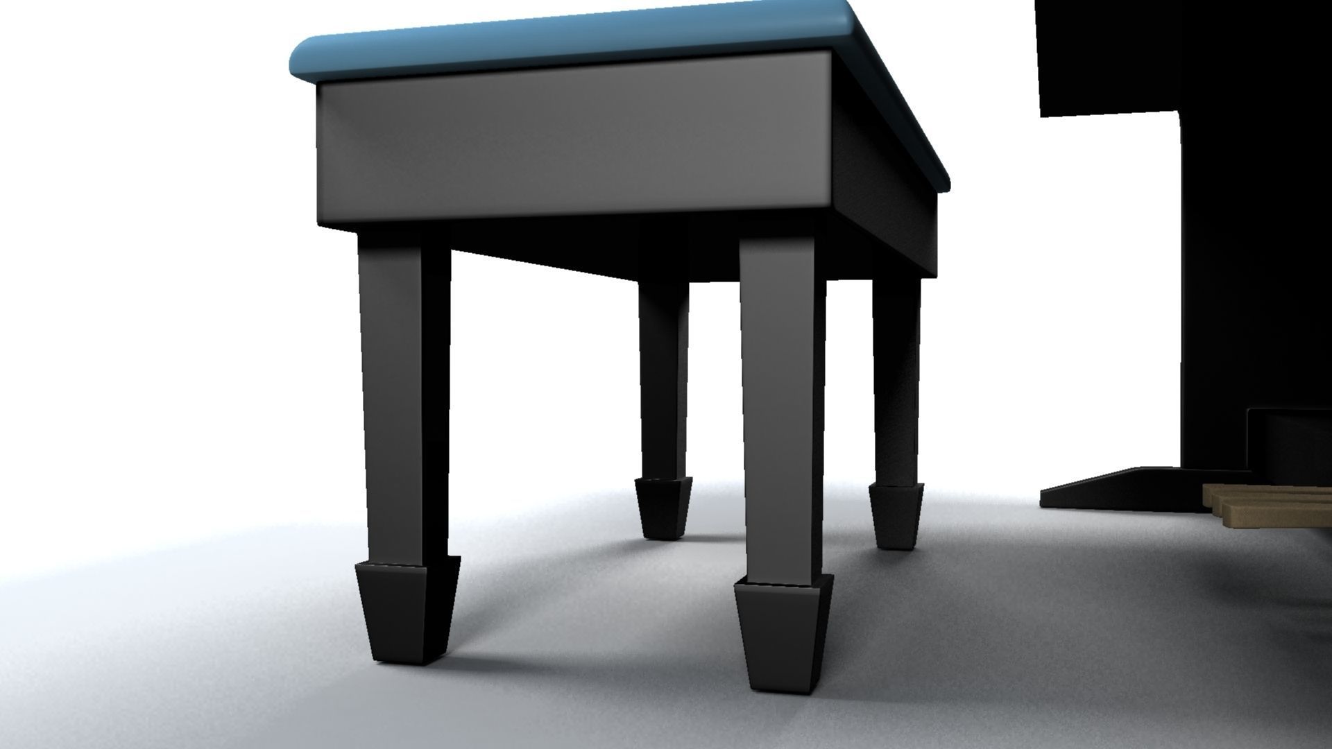Paino piano with stool 3D model_16