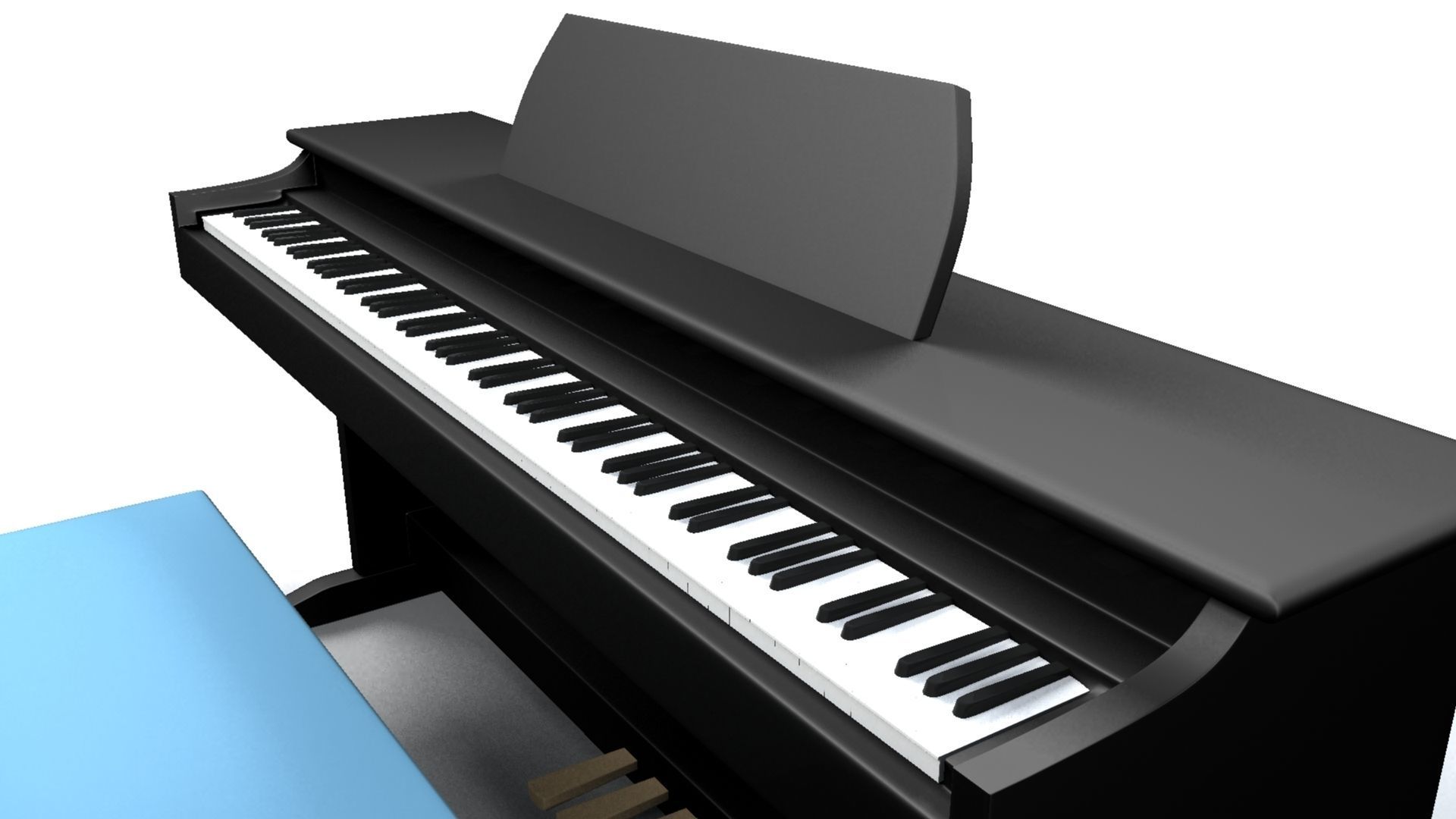 Paino piano with stool 3D model_3
