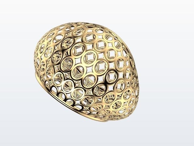 round pattern jali ring stl verified 3D print model_3