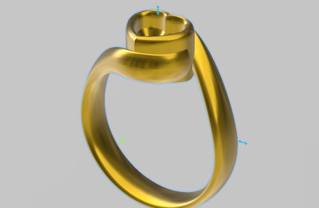 1 to 13 US Sizes Heart twin shank ring stl verified  3D print model_5