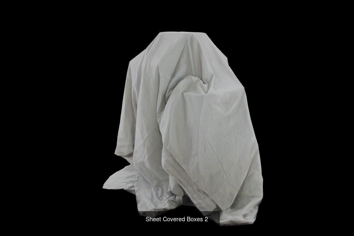 Sheet Covered Boxes or Crates Low Poly Game Ready Scanned 3D Model Collection_4