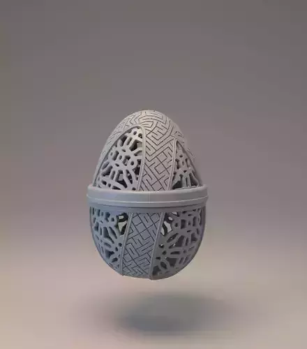 Easter egg with carved ornament - Nummer 06 3D print model