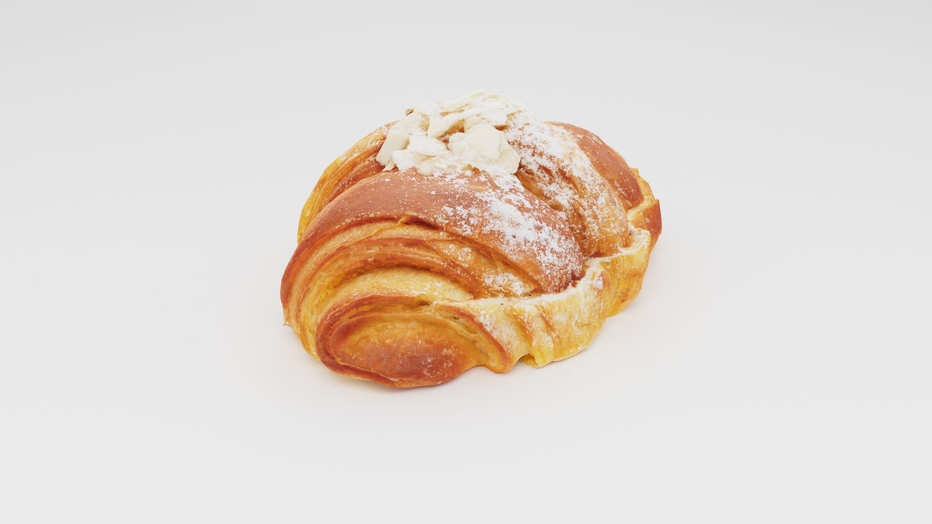 Croissant with almond creme 3D model_1
