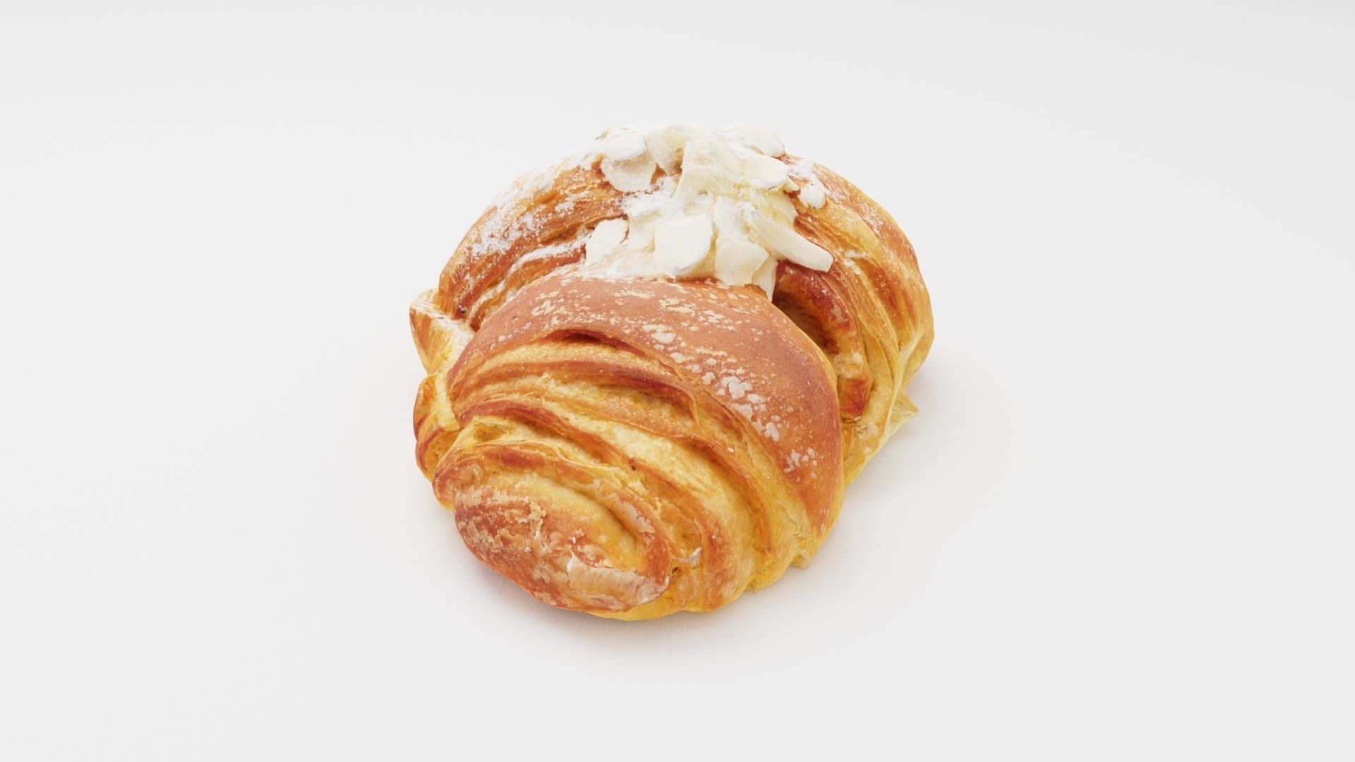 Croissant with almond creme 3D model_2