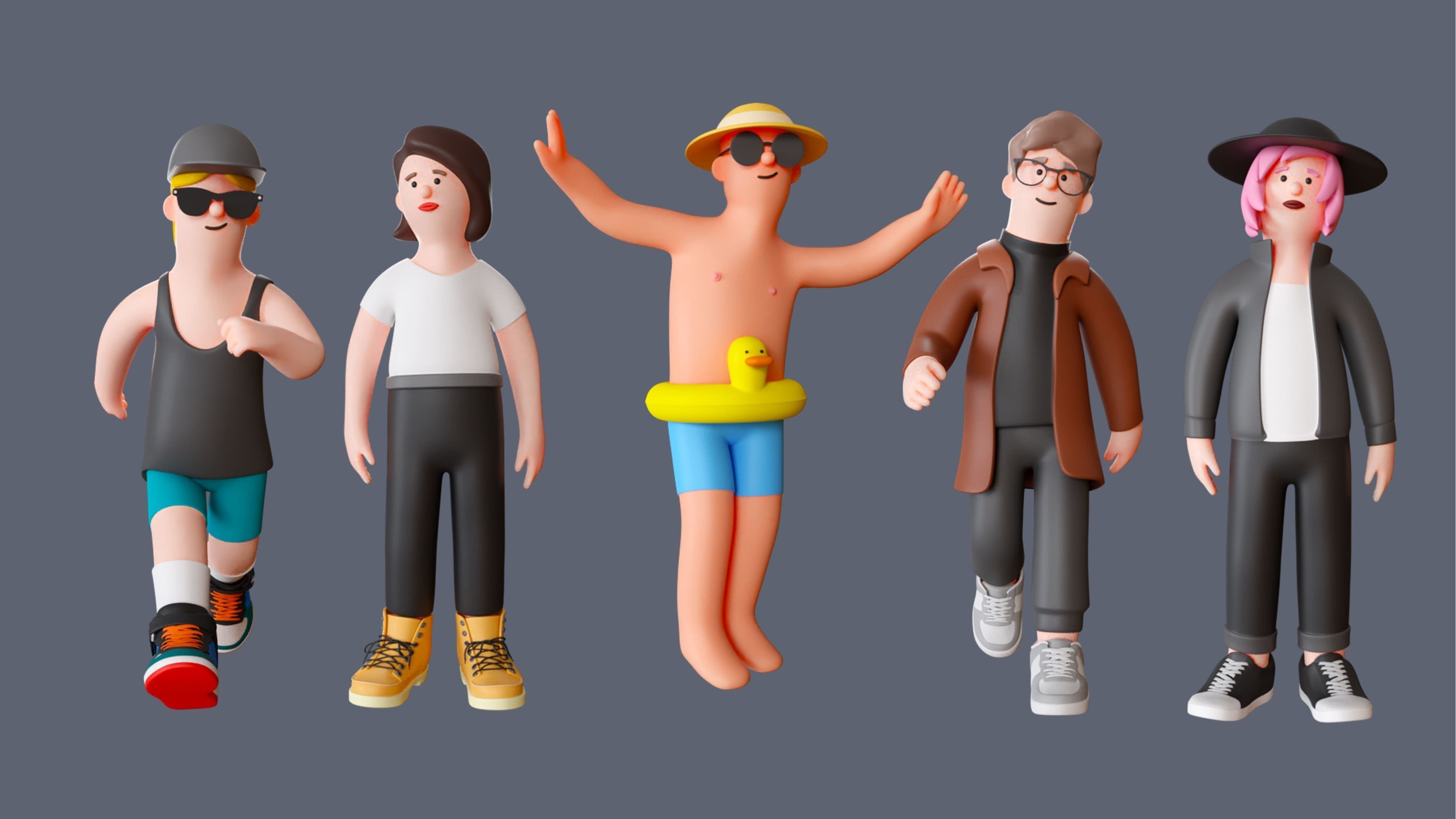 Cartoon Characters Low-poly 3D model_8