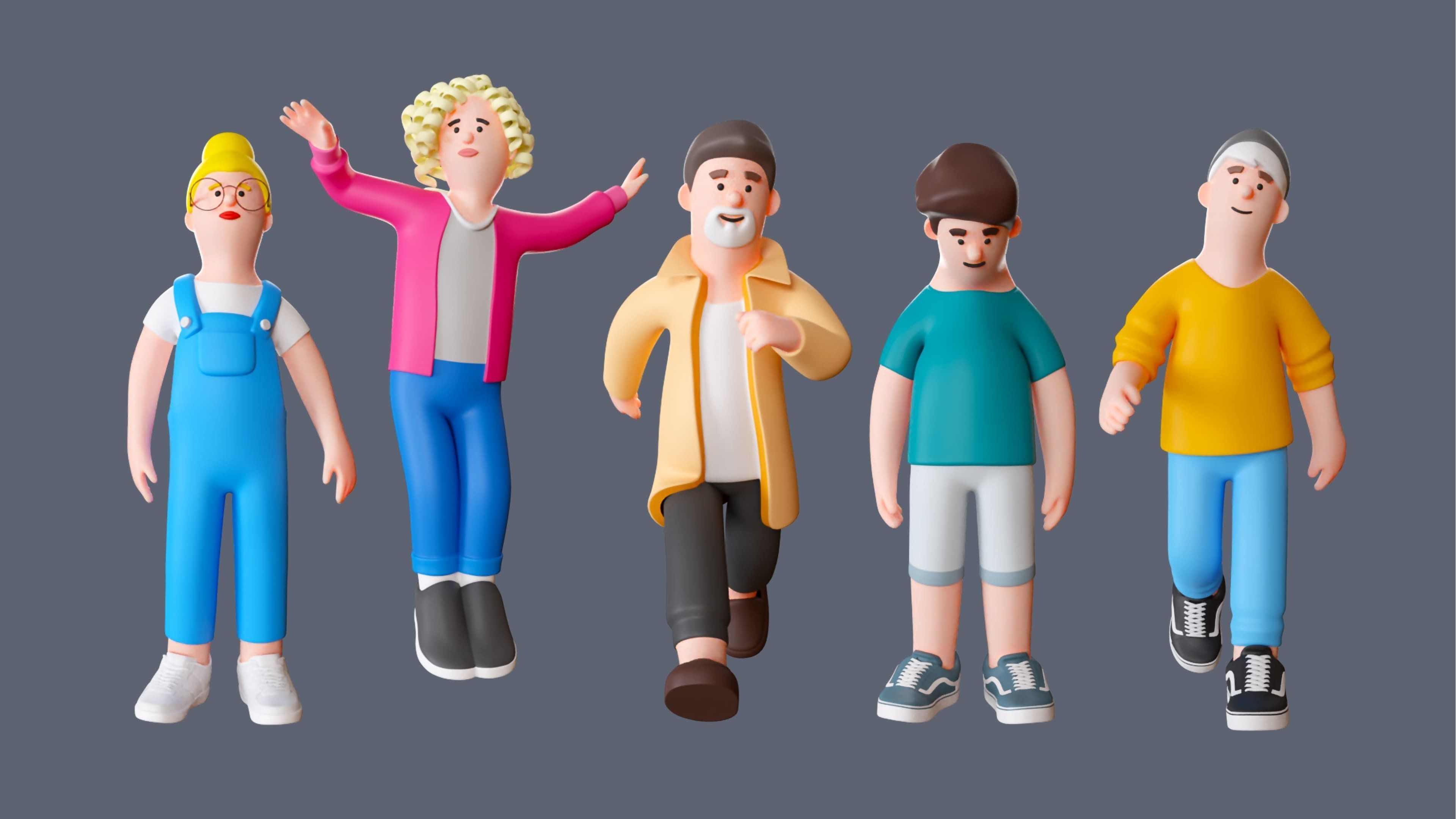 Cartoon Characters Low-poly 3D model_7