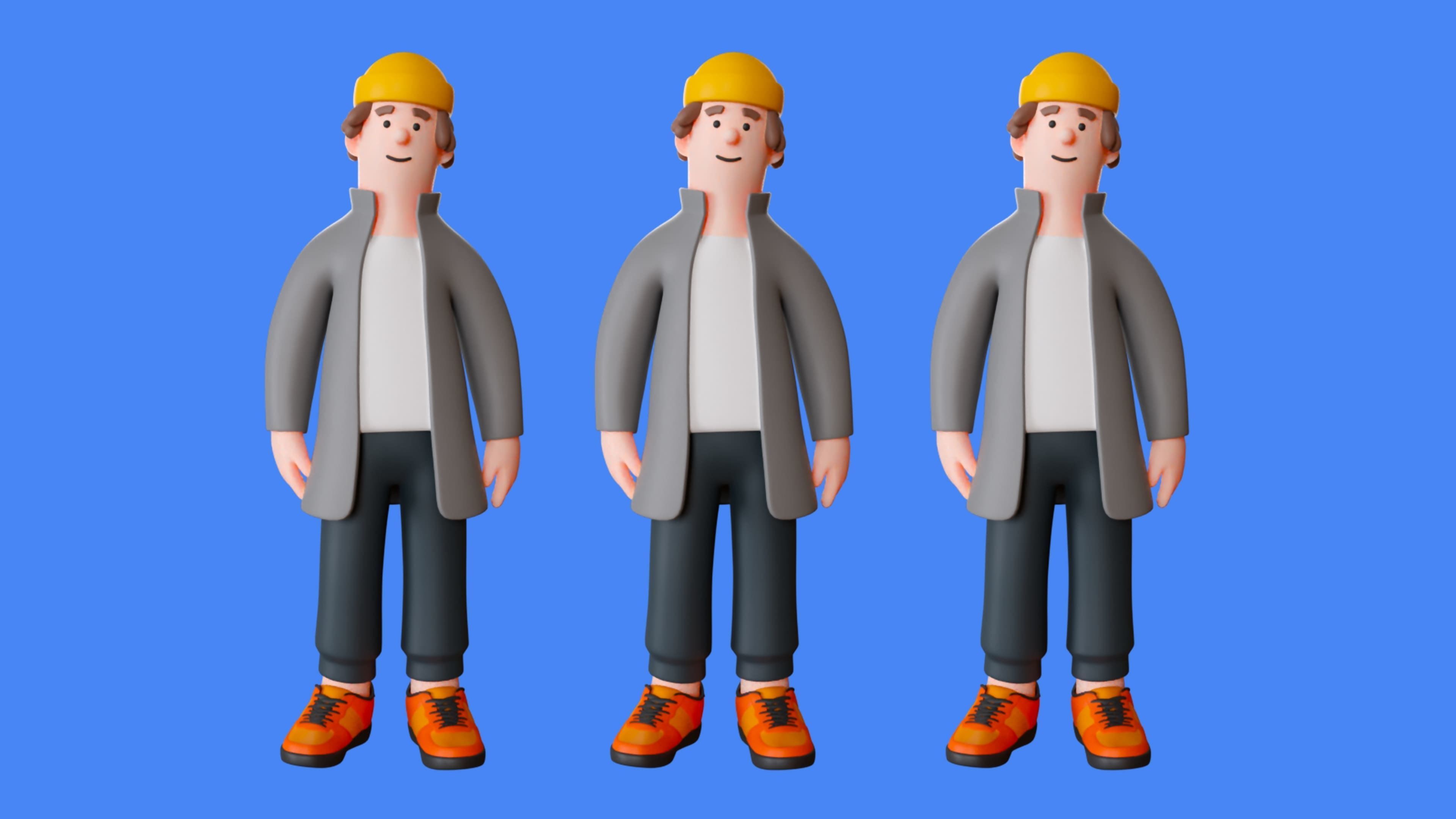 Cartoon Characters Low-poly 3D model_19