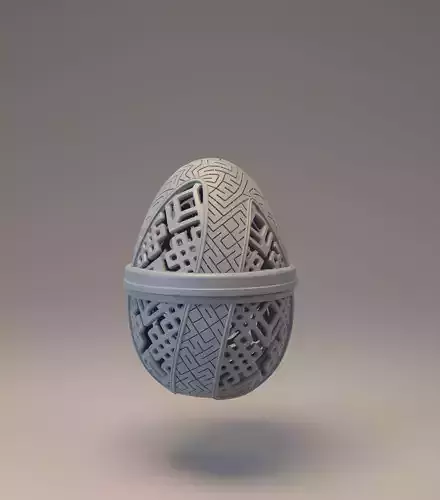 Easter egg with carved ornament - Nummer 05 3D print model