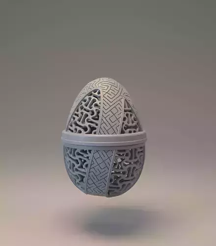 Easter egg with carved ornament - Nummer 04