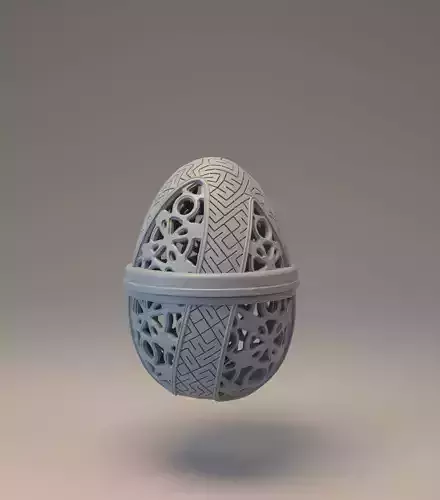Easter egg with carved ornament - Nummer 03