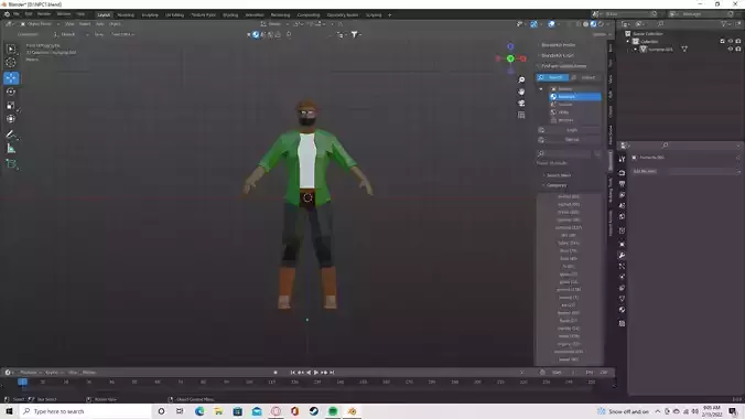 lowpoly person character is being created