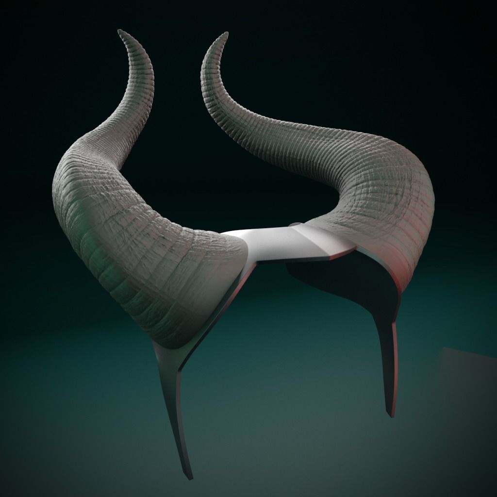 Maleficent Horns Demon Stl Files 3D Printing Devil Queen Cosplay 3D print model_3