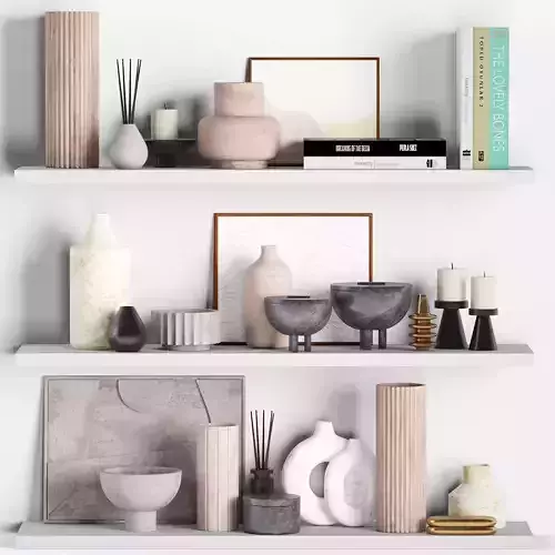 Decor Set vases on shelves