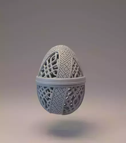 Easter egg with carved ornament - Nummer 01 3D print model