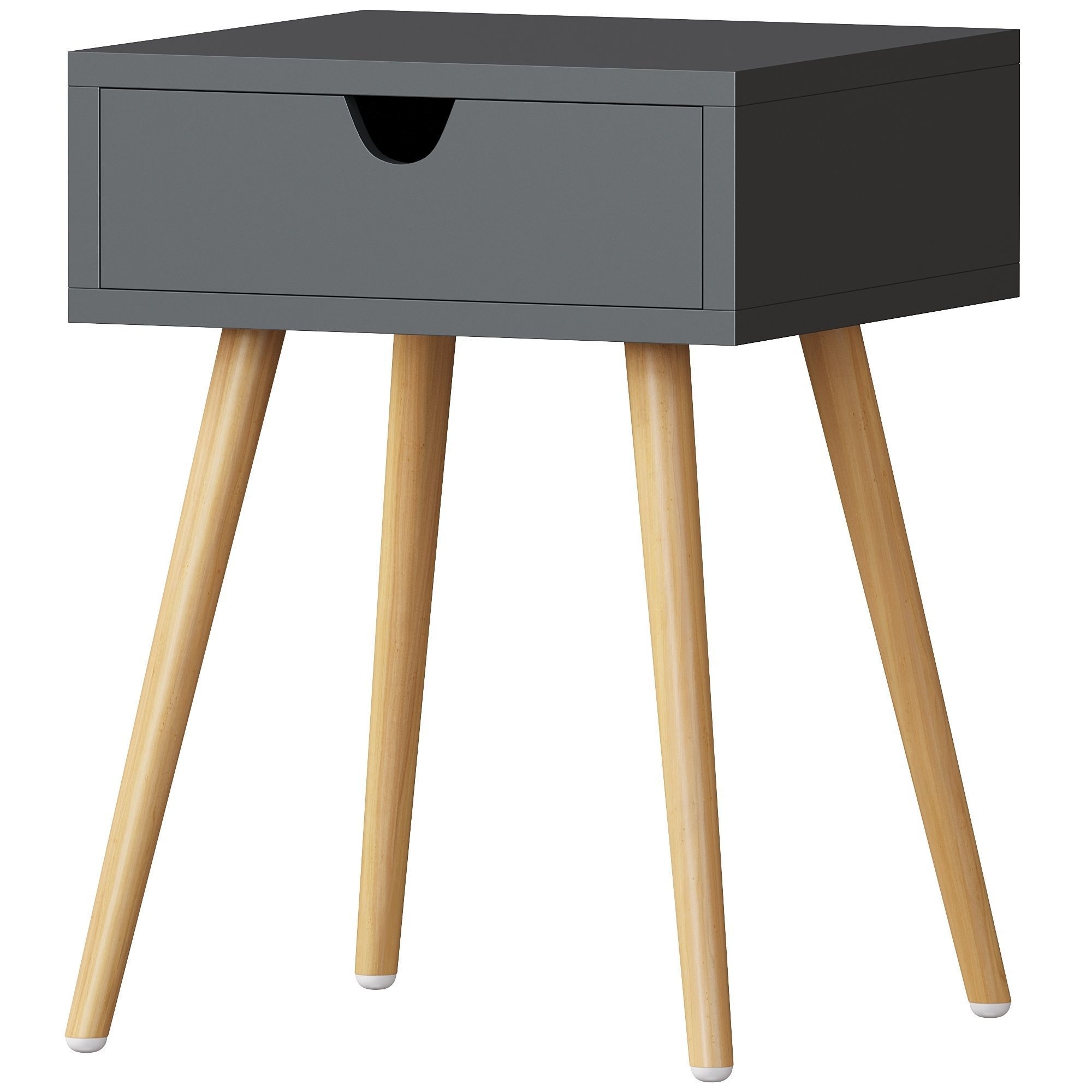 Piza 1 bedside table with wooden legs 3D model_1